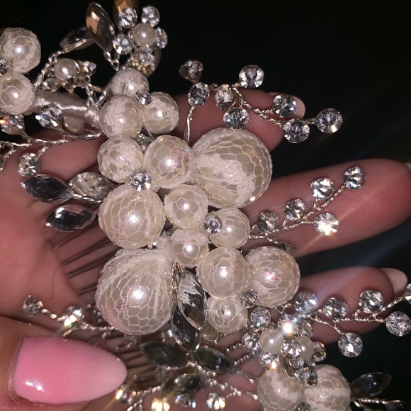 Pearl and Crystal Bridal Head Piece